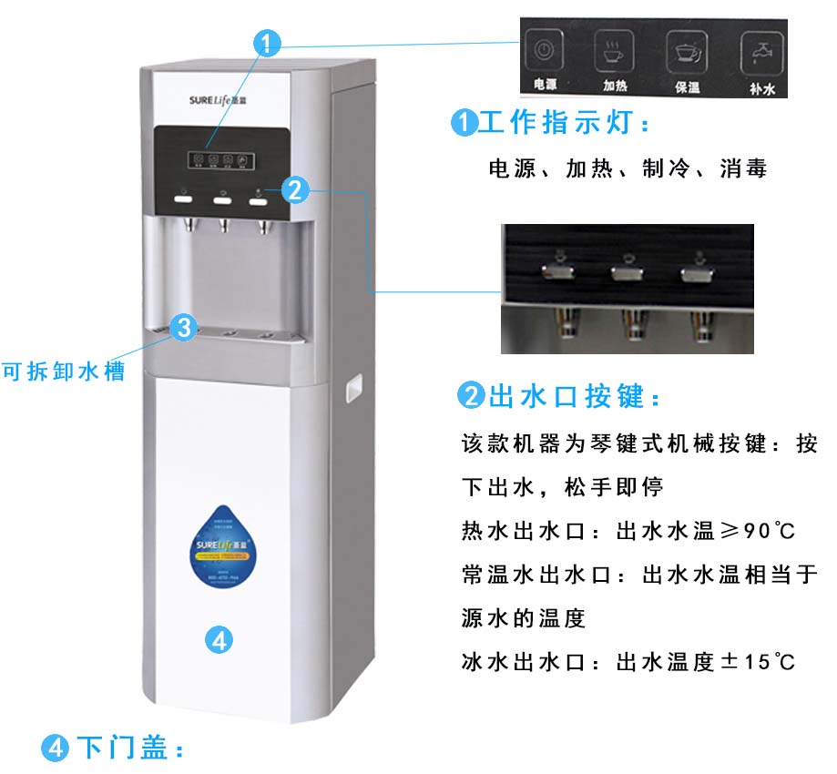 立式冷熱直飲水機(jī),工廠飲水機(jī),冰熱飲水機(jī)